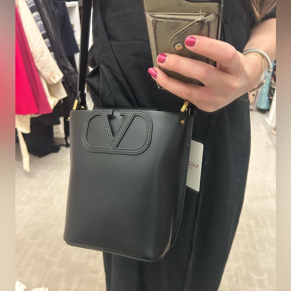 Valentino Black Leather Crossbody Bag